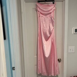 Elegant Strapless Pink Dress